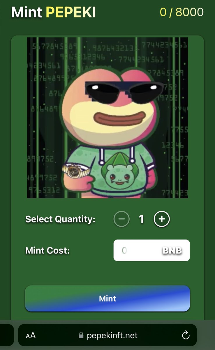 #Pepeki NFTs are Officially Live! 

pepekinft.net