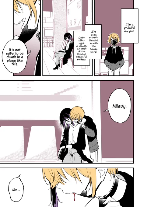 Shota Vampire and Onee-san by @norito_a
Ch. 01: The Young Vampire Boy When the Girl Whose Blood He Wanted to Suck Turned Out to Be a Danger [EnglishTL/英訳!] (1/2)

In collaboration with @SkyeKurisu 

https://t.co/qurDMD35qy 