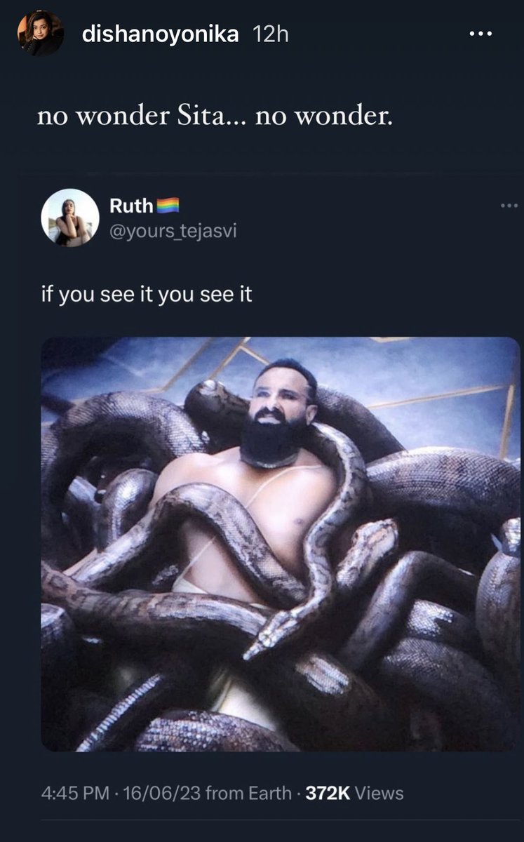GemsOfBollywood's tweet photo. Woke filmmaker of #LustStories2 just launched on @NetflixIndia brings in Mata Sita’s revered name in sleazy joke using VFX of 500 cr #Adipurush

#BollywoodKiGandagi do it because no fear of sar tan se juda, no sanskars. These sadakchhaps produce filth that has entered your homes https://t.co/00ZqOUcmmX