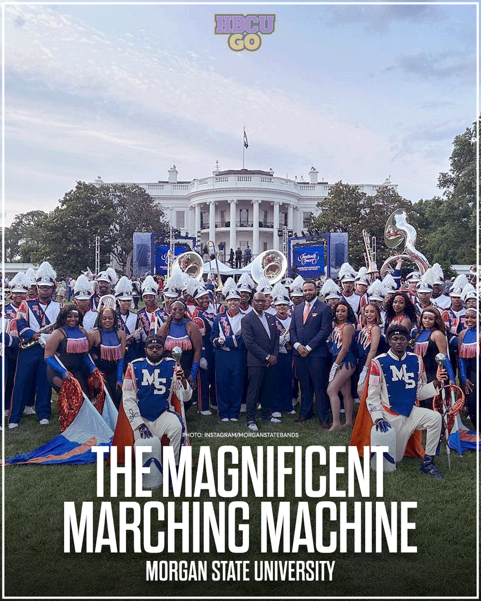 HBCUGoTV's tweet image. 4 HBCUs took over the South Lawn to perform and celebrate. #Fisk Jubilee Singers, #HamptonUniversity Concert Choir, The Magnificent Marching Machine from #MorganState and #TSU Aristocrat of Bands all put on a show.

✍🏼: hbcugameday

#juneteenth #whitehouse #hbcu   #blackexcellenc