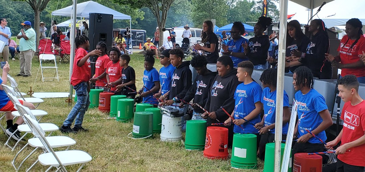 Spring Ridge Middle School Rhythm Club performing at the Juneteenth Celebration.