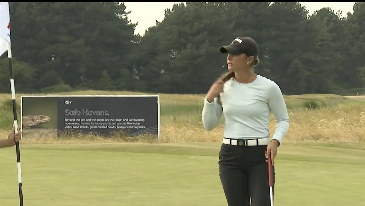 ZionsvilleGolf's tweet photo. Congratulations to Annabelle Pancake on her semi-final win at the @RandA Women’s British Am. 

Go get’em in the final tomorrow! #USA  @ClemsonWGolf @ZvilleGirlsGolf #alwaysaneagle https://t.co/cBnPqmOhYk