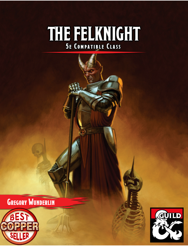 The Felknight hit copper seller on the #DMsGuild so I'm going to rock out a quick #selfpromosaturday thread!

I have ten full classes out for #dnd5e, along with a full crafting supplement, Crafting & Companions.

Love options? So do I! 

Find it all here: bit.ly/3LJR3JH!