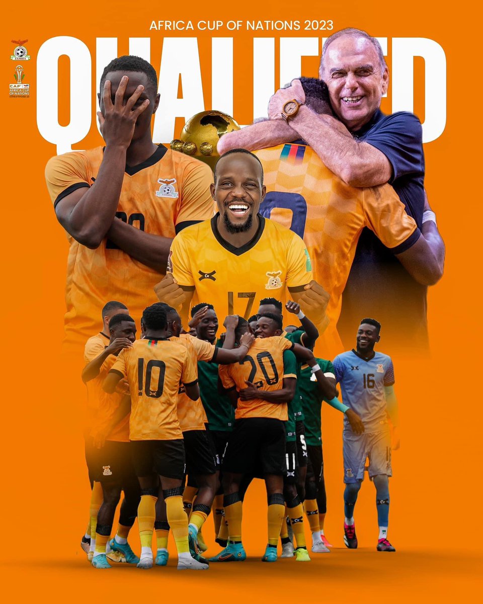 Qualified ✅
Cote d’Ivoire here we come 
#afcon2023 
#Chipolopolo
