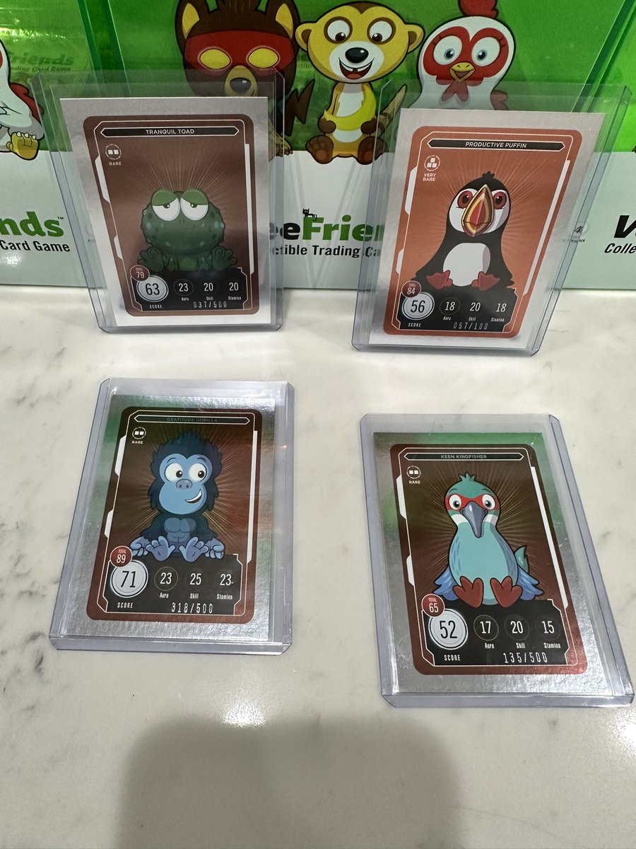 fisherbenny's tweet photo. #tranquiltoad
#productivepuffin
#keenkingfisher
#gratitudegorilla

@veefriends @garyvee @VeeFriendsCards https://t.co/BpQsQjtU6s