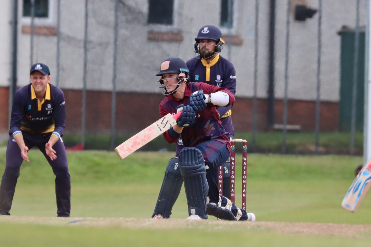 WatsonianCC's tweet photo. Well done to @Jdavidson1510 as he notches up another 50 at Myreside! #BleedMaroon #ChooseCricket #BigHitter https://t.co/6XOjWPAERB