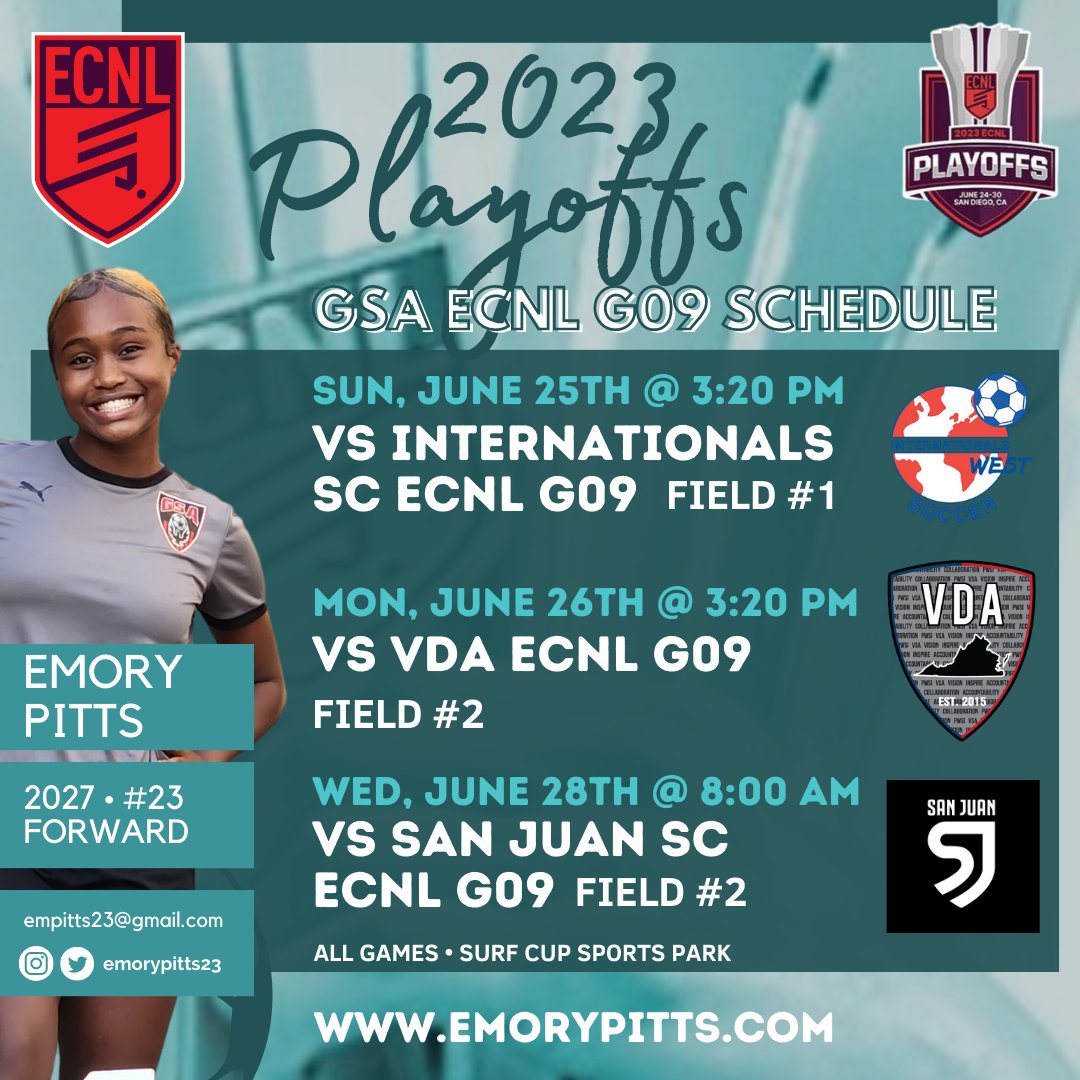 Final prep before heading to San Diego! I've never been more ready to get on the field with my girls ⚽❤️🌟 #gsastrong #ecnlgirls #ecnlplayoffs #readytorock #countdown #go23⚽ #emoryplease