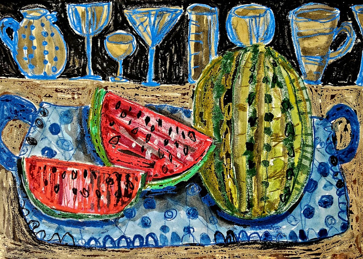 Watermelon  on a tray 

#watermelon #art #artstudio #artgallery #artportfolio #artcollector #London #summer #artist