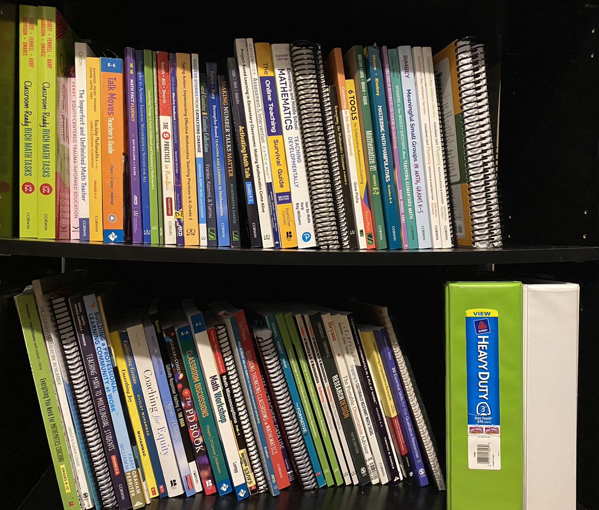 Kidsmathtalk's tweet photo. Re-organizing my book casesโฆI have over 40 math education books ๐ and I have at least 10 more on my current wish list ๐ #mathed #profchat #mtbos #phdchat #phdlife https://t.co/LCWubWZHKd