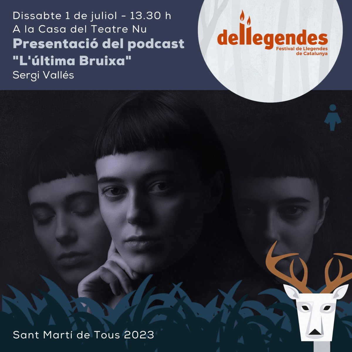 PRESENTACIÓ DEL PODCAST "L'ÚLTIMA BRUIXA" - Sergi Vallès
ℹ️ En Sergi Vallès torna al festival per presentar-nos el podcast de Cat Ràdio inspirat en múltiples llegendes de bruixes i misteri.
Després que hagin estat a punt de retrobar-se, la Bruixa i la Gata se seguiran buscant
