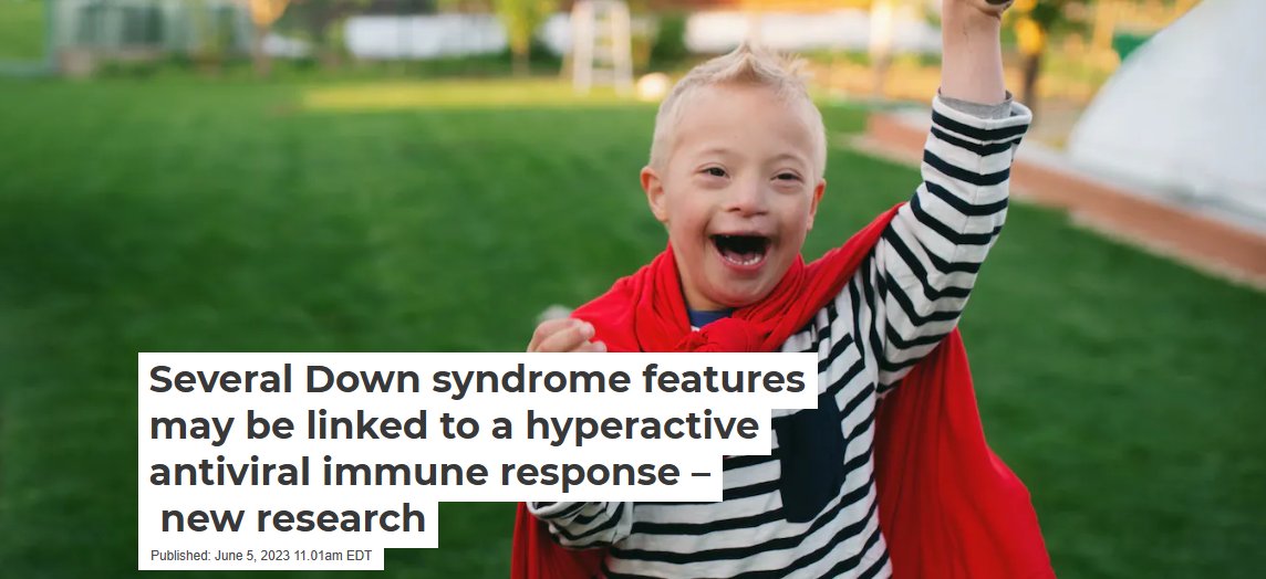 Several Down syndrome features may be linked to a hyperactive antiviral immune response.

#DownSyndrome #Antiviral #Genetics #Trisomy21 #ImmuneResponse 

theconversation.com/several-down-s… via @ConversationUS