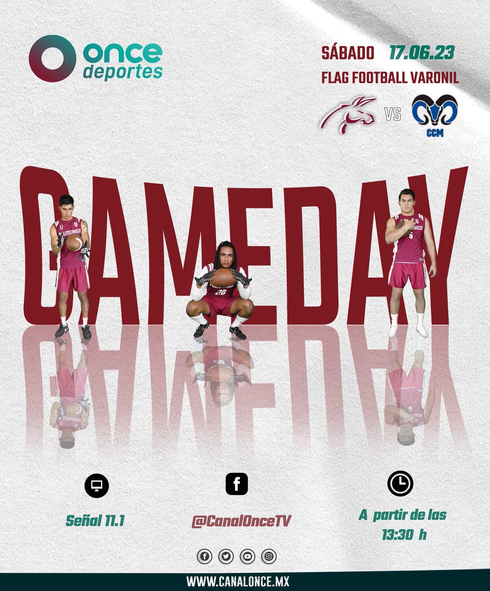 NarradorTochito's tweet photo. ¡Hoy hay Flag Football EN TELEVISIÓN ABIERTA!
No se pierdan la doble tanda de juegos de la Selección IPN ante @CCMBorregosFBA y Auténticos Bulldogs a partir de la 1:30pm por las pantallas de @CanalOnceTV. https://t.co/tZK7P5Vg8x