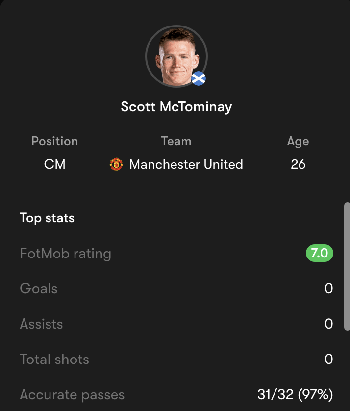 McTominay channeling his inner Kroos vs Norway today, Casemiro could never