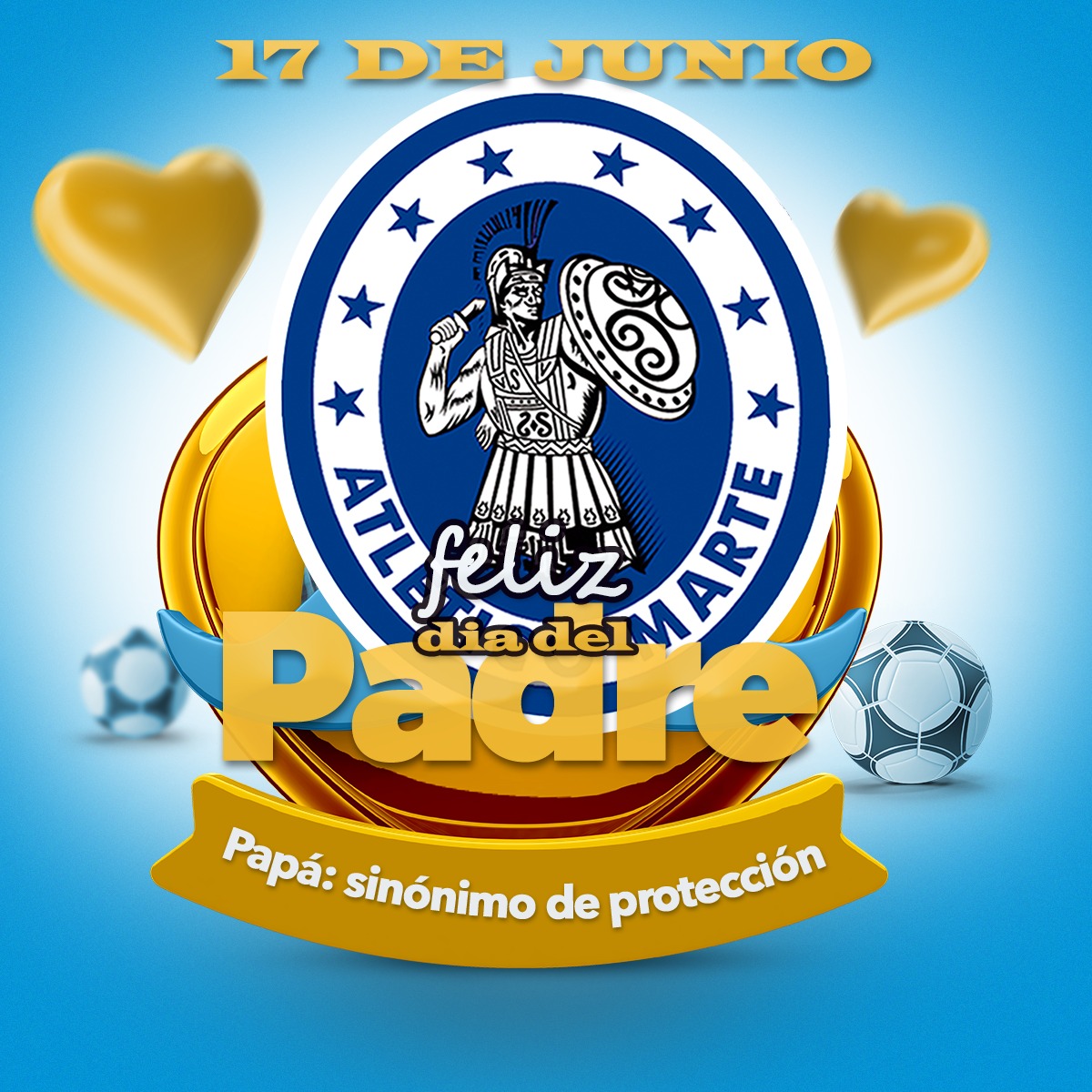 Club Deportivo Atlético Marte te desea un feliz día del padre a ti que te esfuerza día con día para sostener tu familia, por tu entrega y sacrificio.

!Gracias por todo Super Papás!

#ATM #FelizDiaDelPadre #Inmortal