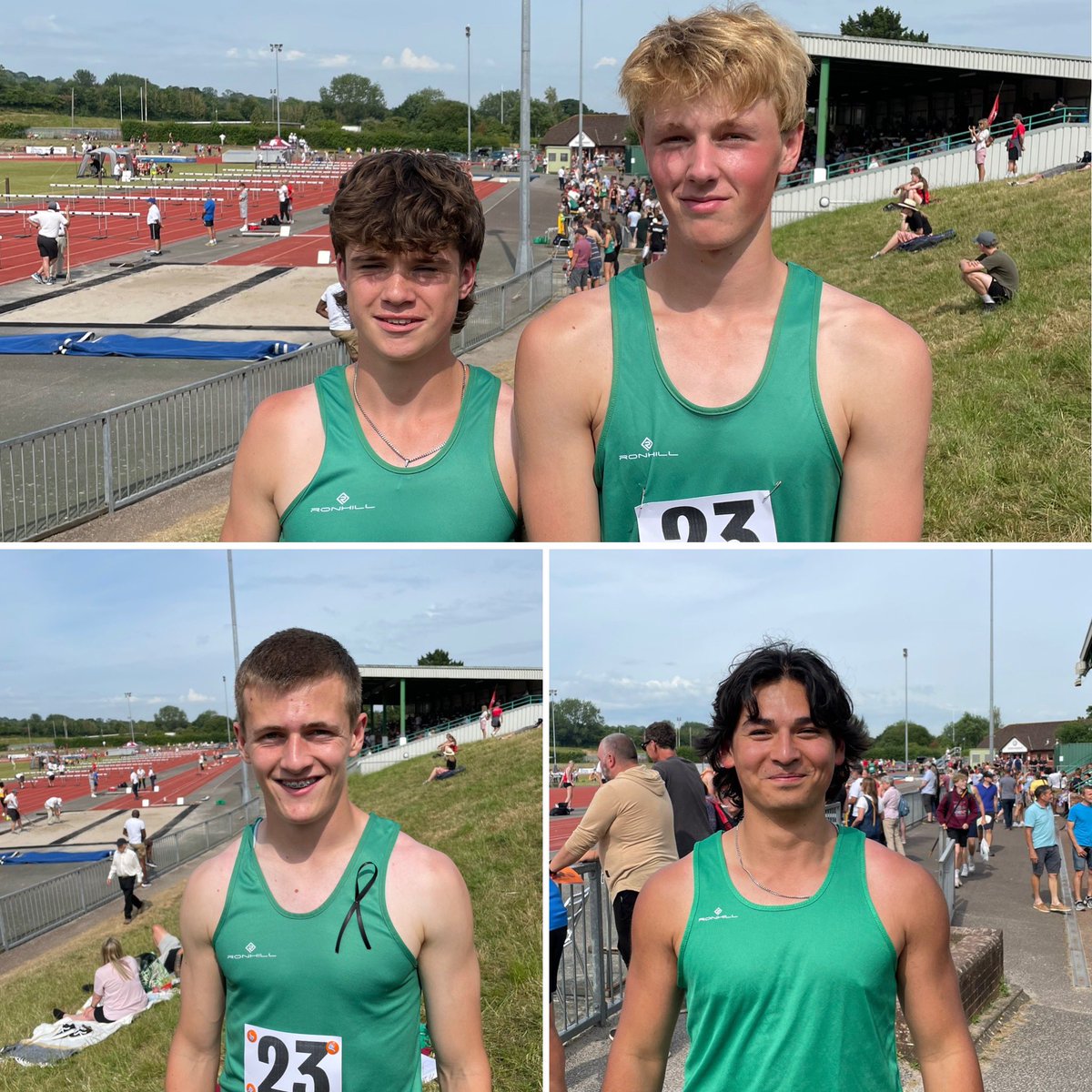 Amazing effort by these four at today’s <a href="/SchoolAthletics/">EnglishSchoolsAA</a> SW Champs. Great to see them represent <a href="/DorsetSAA/">Dorset Schools AA</a> so well.
1st and a new school record of 1.91m for Theo in high jump, 2nd and pbs for Gabe in high jump and Toby in 400m and 3rd for Henry in shot put.
#trackandfield #sport