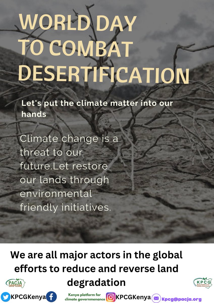 Desertification day underscores the urgency of addressing these challenges and emphasizes the importance of preserving our precious land resources for the well-being of current and future generations.#DesertificationandDroughtDay #kpcg #ClimateAction #Ashes23 #pacja