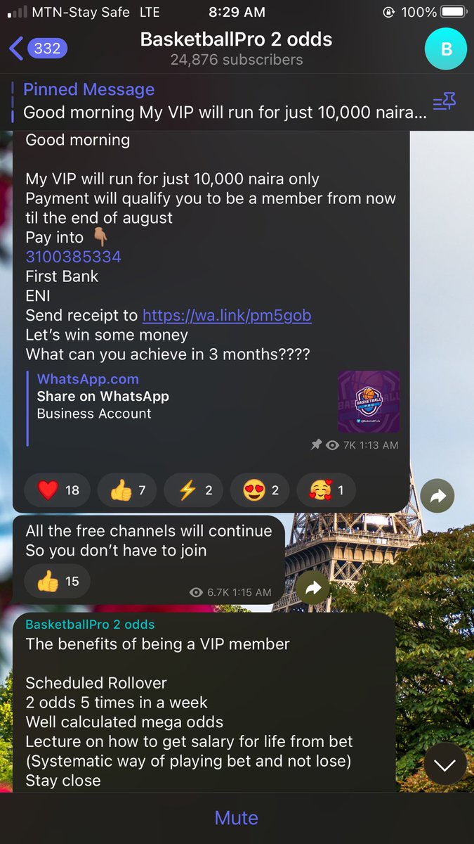 Stylishmahn's tweet photo. Beware of this people please, they’re not real. I followed basketballpro on telegram where he said his vip game is for #10,000 I subscribed for it here is the prove of my payment my people till now no reply from them. I think everything they post here is not real but fake. https://t.co/SlV9SnVbXs