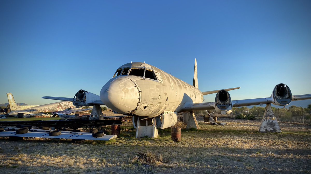 Boneyardsafari's tweet photo. Good morning from Tucson, it’s time for another Boneyard Safari Hands on Tour. Almost time to climb aboard this P-3 Orion. #aviationsafari #aviationpreservation #boneyardsafari #handsontour #flynavy #p3 #p3orion #subhunter #tucson https://t.co/ilXCA2M7Hu