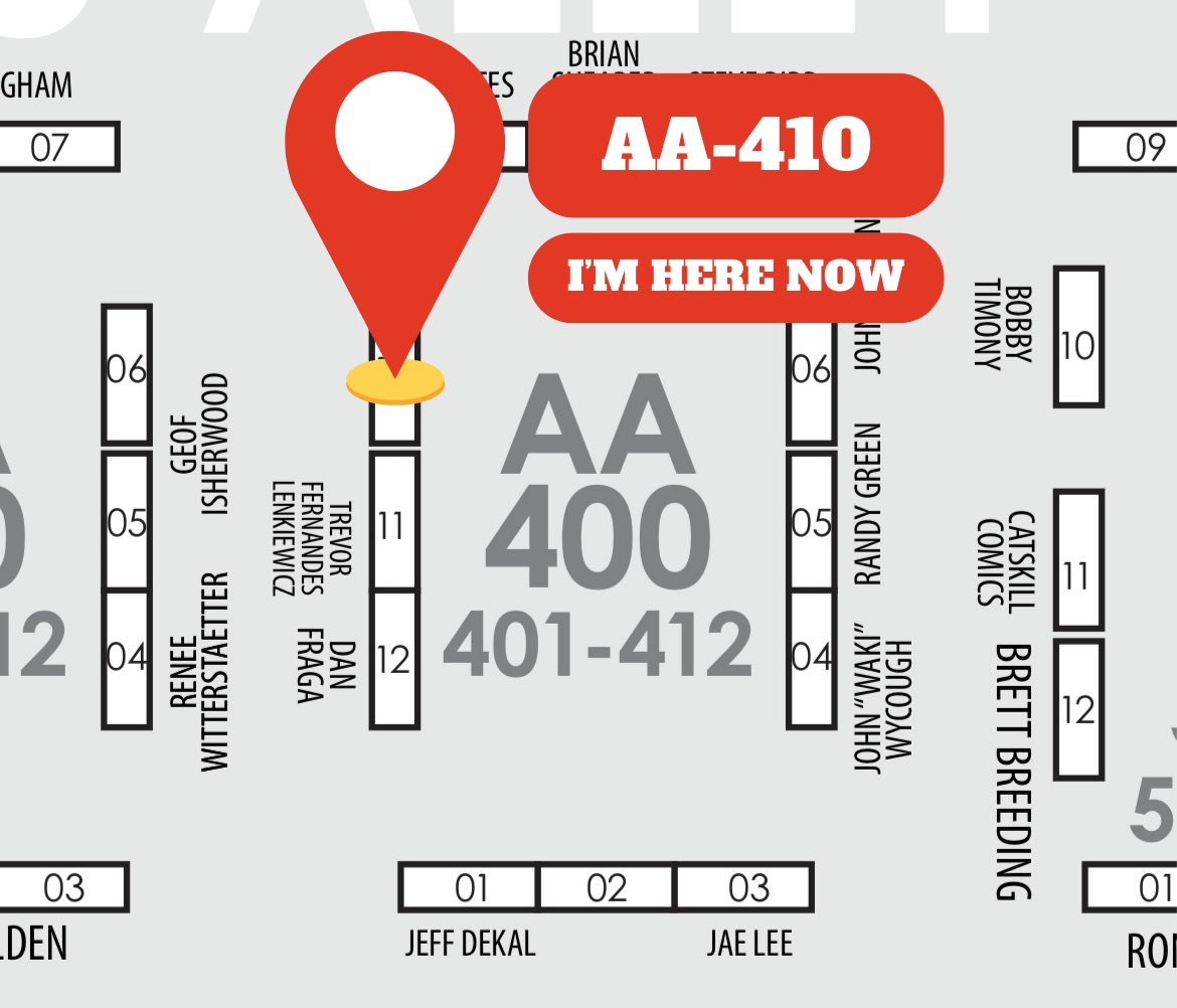 HeroesCon-goers, I moved tables. I’m at AA-410 now! Thank yooouuuuu. #heroes #heroescon2023