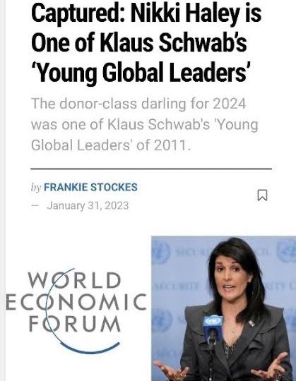 🚨🚨REMEMBER.....#NikkiHaley is just another #WEF #Puppet #NWO #KlausSchwab #WEFpuppet