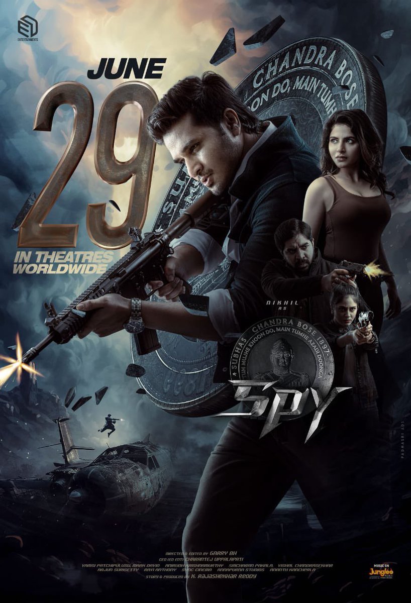 Hero @actor_nikhil s #SPY Releasing Worldwide on June 29th 

 @Ishmenon @Garrybh88 @tej_uppalapati @anerudhp @SricharanPakala #Edentertainments #KRajashekarreddy #NTVENT