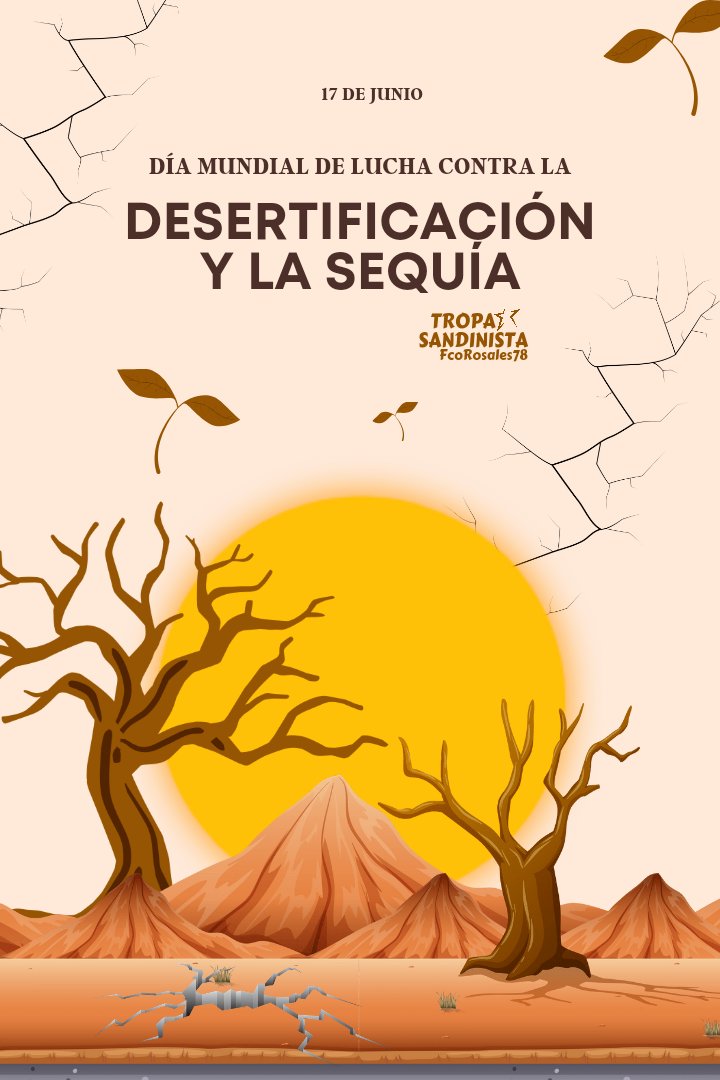 #17Junio Día Mundial de Lucha contra la Desertificación y la Sequía.

La desertificación y la sequía, que suponen una degradación del medio ambiente, contribuyen  al  colapso de la biodiversidad y favorecen también la aparición de zoonosis.

#FuerzaDeVictorias 
<a href="/jbrisol/">🅰️racely ♏ 🧲anales❤️🖤</a> <a href="/Uva22/">𝑼𝒗𝒊𝒕𝒂</a>