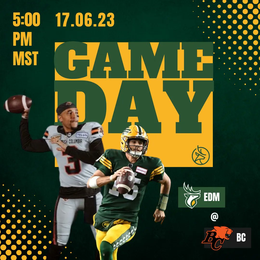 It's Edmonton Elks Game Day! The Elks charge into BC Place to take on the BC Lions at 5PM. Catch the game on @TSN_Sports and @630CHED! Go Elks! #RepFromSectionX #DoYouEvenElks #GoElks #CFL #YEG #JoinTheHerd 🦌