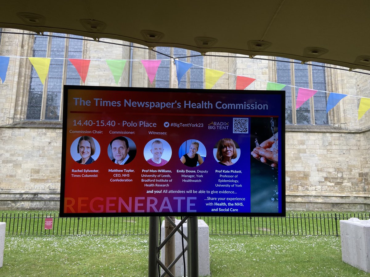 Great to be in York taking evidence for ⁦@thetimes⁩ Health Commission at ⁦@BigTentIdeas⁩ in the shadow of York Minster #BigTentYork23