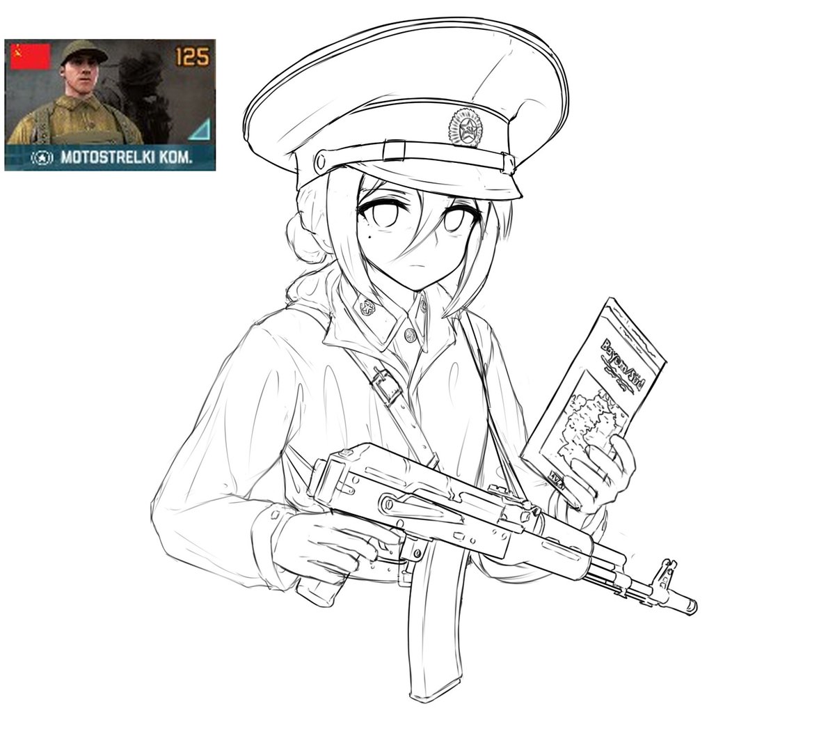 WIP 
Soviet officer with German roads map 
she just found at a gas station（reupload）