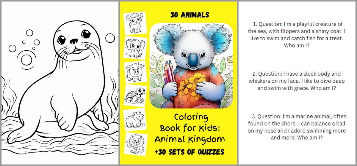 Coloring Book for Kids: Animal Kingdom + Quiz!!
📙amazon.com/dp/B0C7F767QH #ColoringBook #AnimalKingdom #LargePrint #FunForKids #ChildrensBook #Quizzes #Paperback #Creativity #KidsArt #AnimalLovers #Coloringpage #KidsBooks #KidLit #ActivityBook #GiftIdeas #KidsGift 🐼🐭🐷🐯🦝🦁🐵