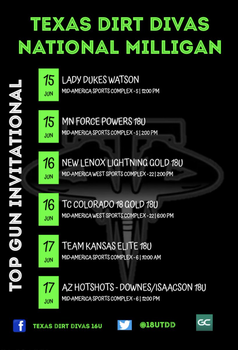 Day 3! Let’s go! Come out and watch us! <a href="/18UTDD/">Texas Dirt Divas National 18u</a>