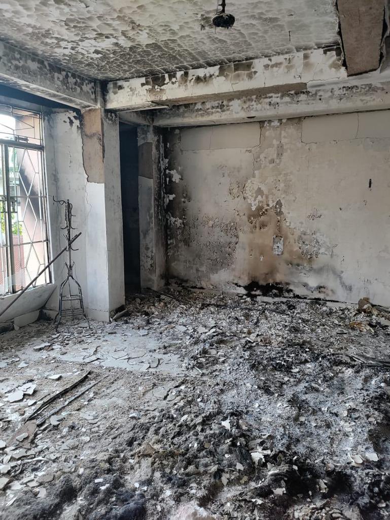 sardesairajdeep's tweet photo. Tragic: Fellow journalist @hoihnu who was on my show on Manipur last night had her house in Imphal burnt and fully gutted on May 4. Her parents live in a colony not too far away from CM’s residence: they had to flee on May 3 as the armed mob targeted homes in the colony. Her father Dr H Kamkhenthang is a leading anthropologist who has tracked the tribes of Manipur, all his books are burnt:  Every right thinking Indian shares your agony my friend  . #ManipurViolence