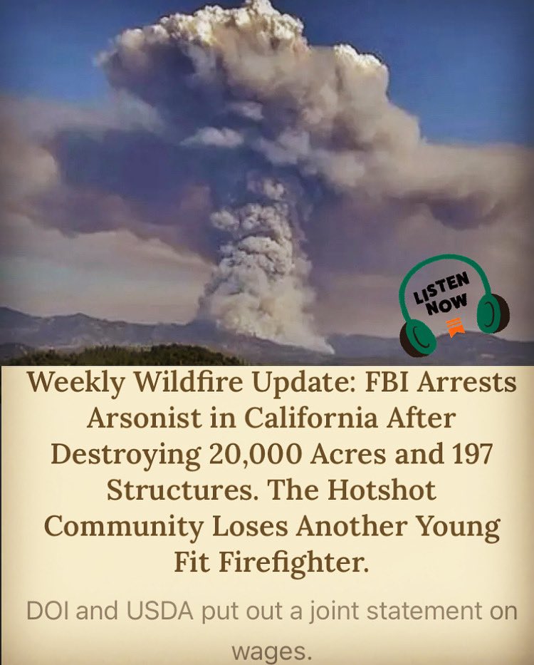 New Episode Out:

The FBI arrests a California arsonist responsible for the 2022 Oak fire
#wildfire #cafire 
Over 197 structures and 20,000 acres were burned.

The Hotshot Community loses another young fit firefighter. Prayers to Jacob Metcalf’s family.

The DIO and USDA put out…
