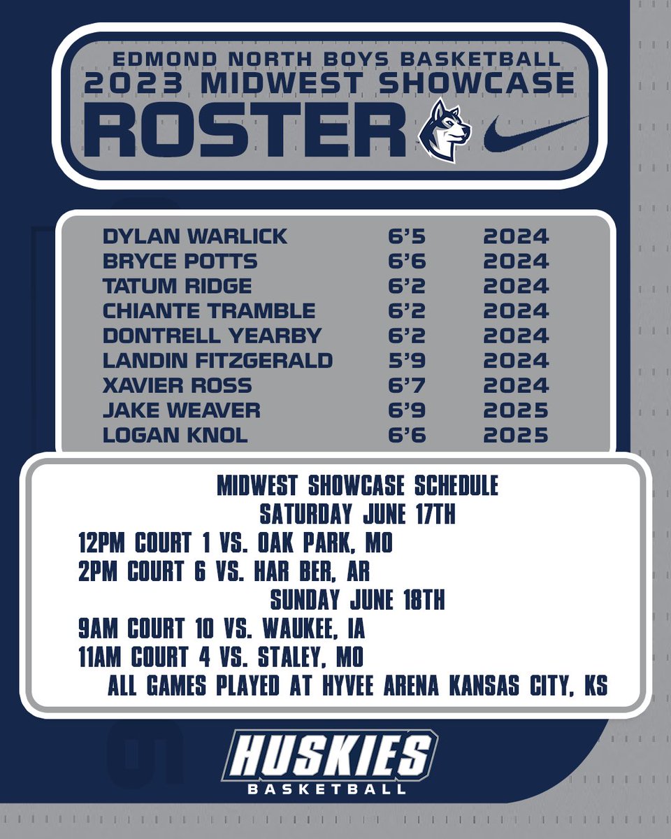 📍Kansas City, MO for Midwest Showcase! Great weekend of competition! Here is our roster and schedule for the weekend!