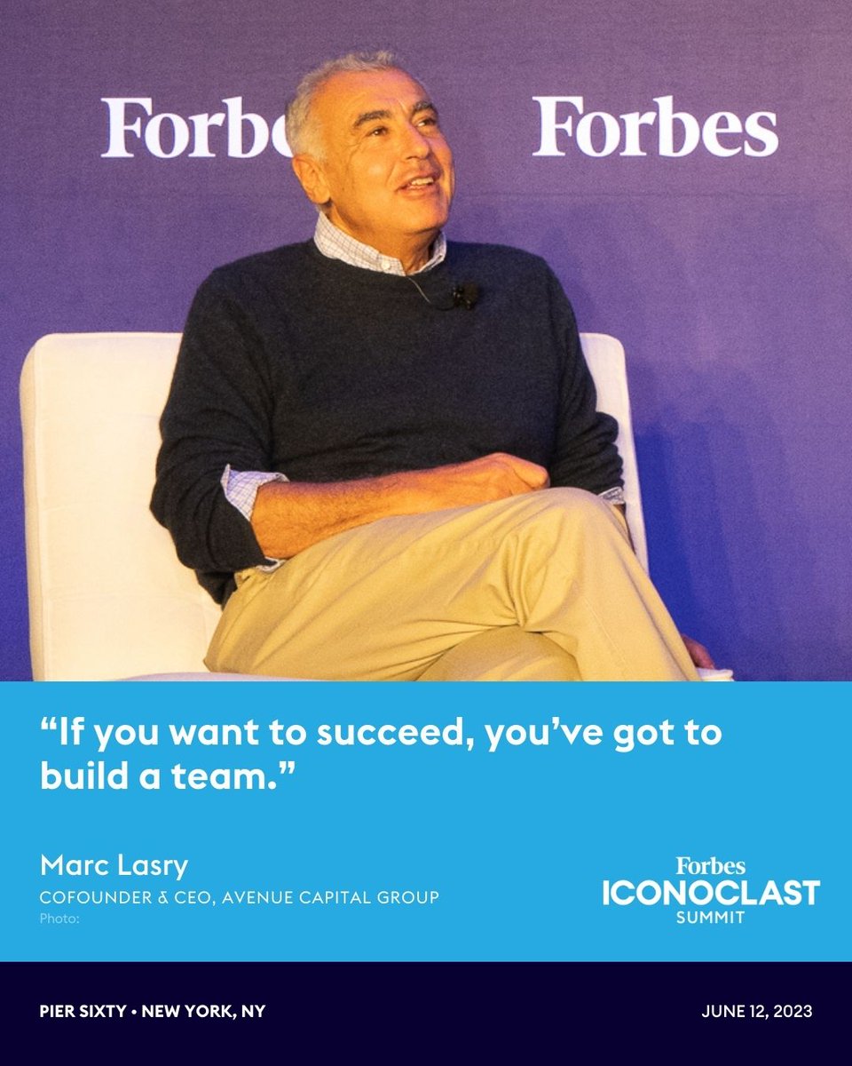 Marc Lasry, cofounder and CEO of Avenue Capital Group, spoke at the #ForbesIconoclast Summit about creating a valuable team. trib.al/rqf06lu