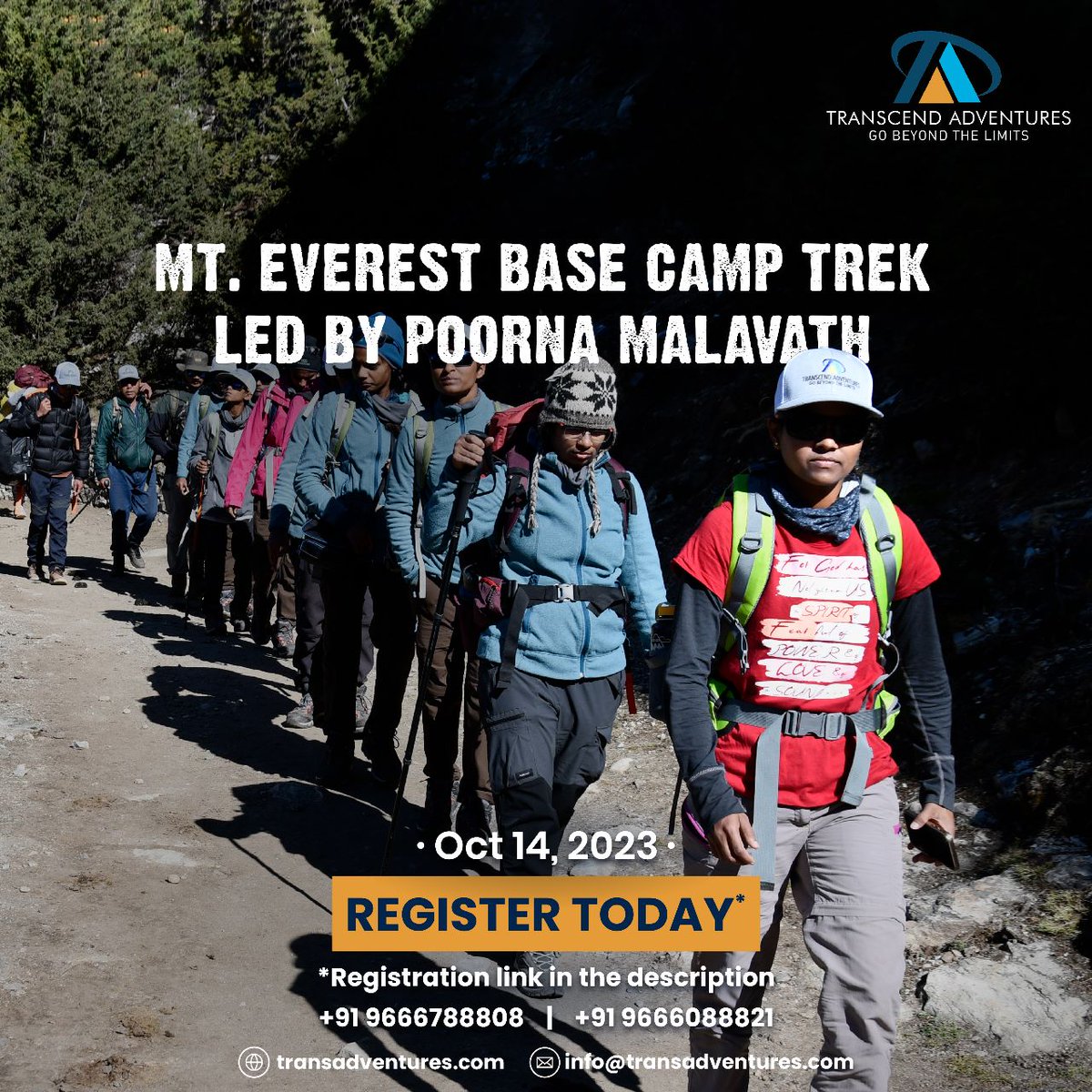 Join me on an incredible adventure trek to Mt. Everest Base Camp organized by @infotranscend

🚩Register using the below link: transadventures.com/transadventure…

#transcendadventures #everest2023 #nepal #poornamalavath #india #everestbasecamp #climbing #mountaineering #everest