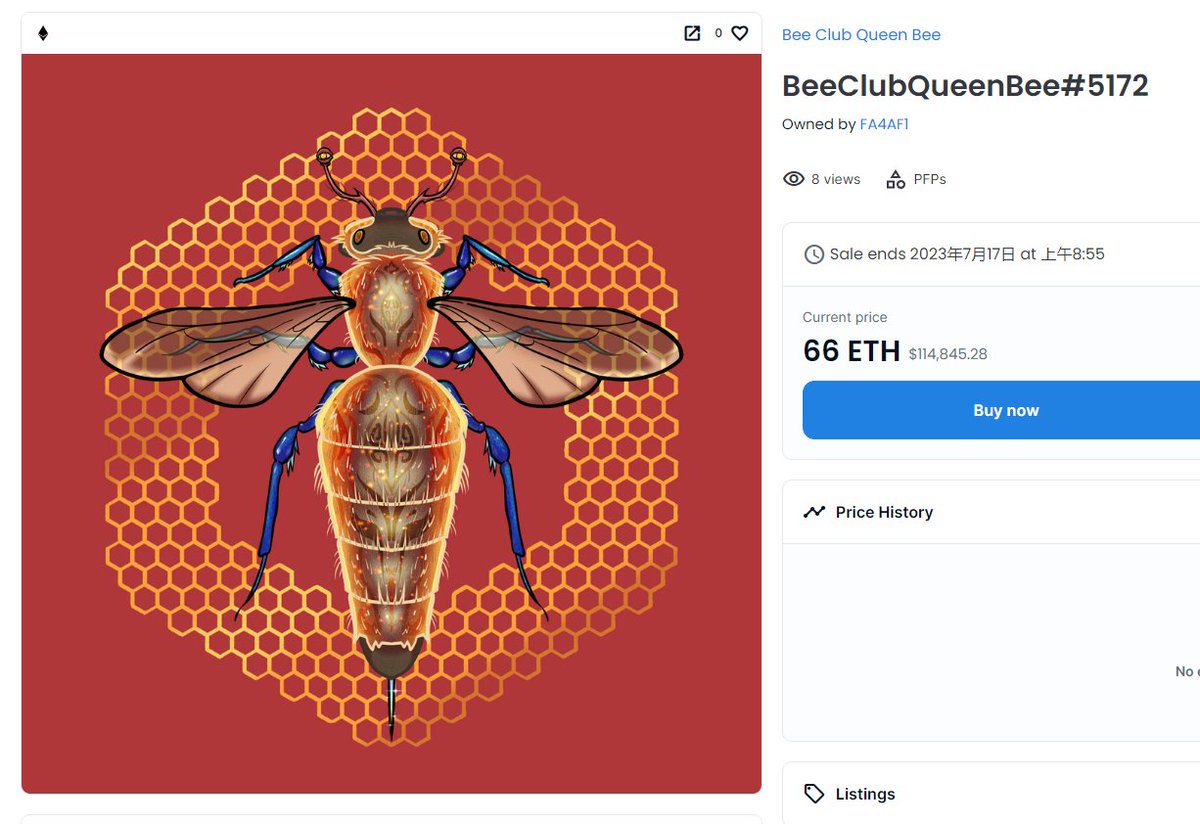 Our clan leader, the QueenBee King, has listed a price of 66eth in the ether, indicating that everyone still has very high expectations for the Bee King. Through continuous empowerment, its value will continue to increase! <a href="/BeeClubWeb3/">Queen Bee NFT | 🐝Bee Club</a>
<a href="/JJ_Lin/">JJ Lin</a> <a href="/AnnieYi0304/">AnnieYi-伊能静❤️</a> <a href="/justinsuntron/">H.E. Justin Sun 👨‍🚀 🌞</a>