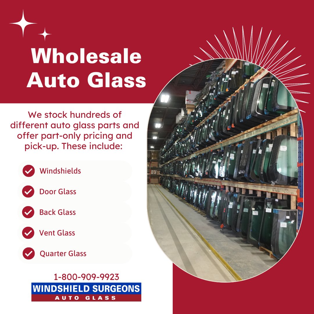 Are you looking for reliable and trustworthy auto glass providers? Look no further! We offer excellent wholesale auto glass services with unbeatable prices. Check out our top-notch selection of windshields, side and back and glass. #UnbeatablePrices #WholesaleAutoGlass