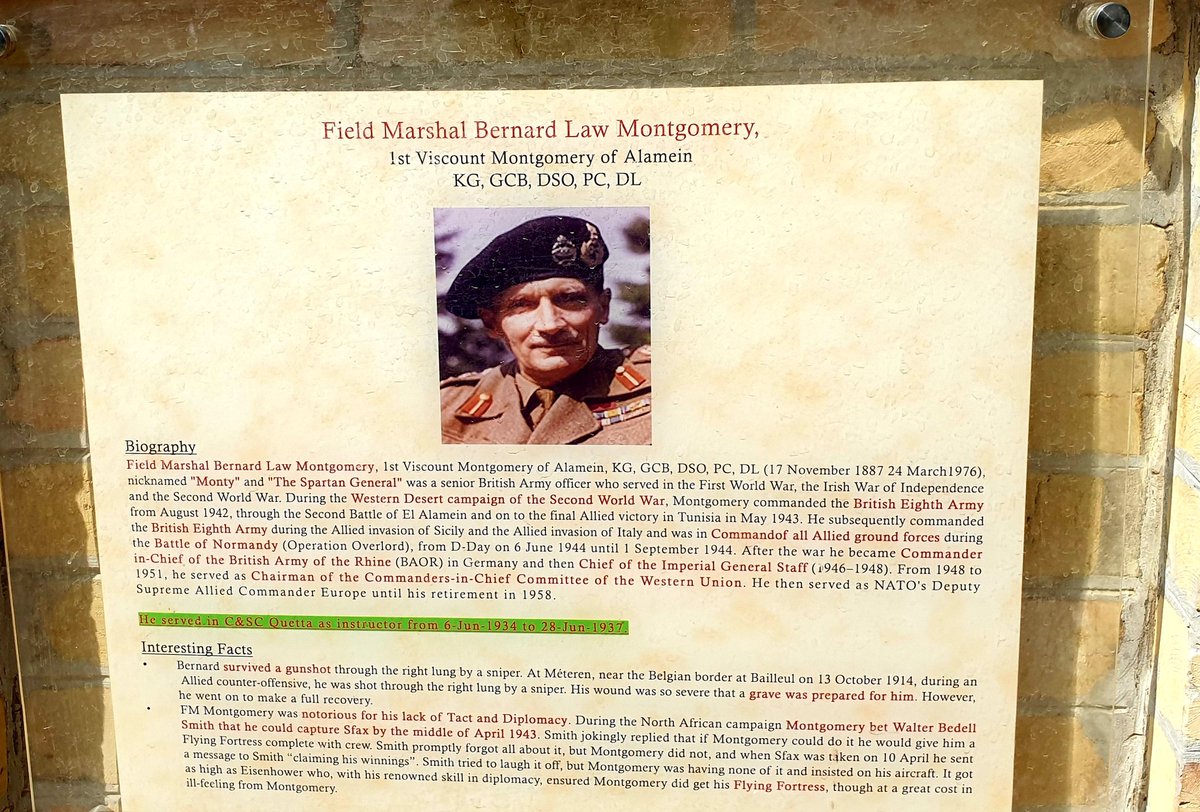 salmanaliawan's tweet photo. #MontyHouse
Field Marshal
#BernardLawMontgomery stayed in this house from 1934-1937 as instructor of #IndianArmy Staff college which is now #Pakistan #CommandandStaffCollege #Quetta.
@AtiqueUR_Rehman @tmabbasi1 https://t.co/K8gs3HcxX1