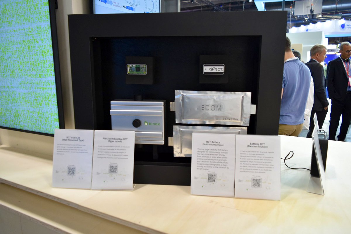 3DOM_vivacrew's tweet photo. RCT Battery (Wall-Mounted Type)
This is a large-capacity #Battery designed for home.
You can store renewable #energy when prices are low, and when prices are high,tThe DI engine can prioritize and allocate power according to the situation.

#VivaTech https://t.co/eMT4FZXqL4