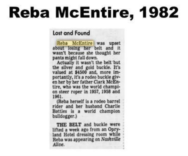 1982. MIA. #Reba #RebaMcEntire