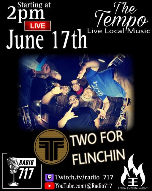 Today streaming on Twitch.tv/radio_717 PA #Ska Band Two for Flinchin will be preforming live at 2pm east coast US time. Word on the street is that they will be performing some new songs. Everyone should come check it out. #liveMusic #streamingMusic