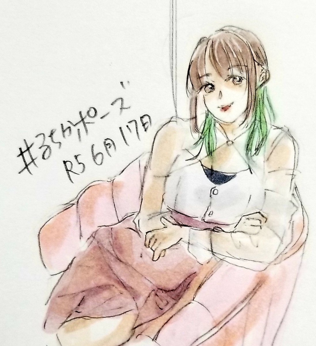 「久々にやりました。難しい  #るちかポーズ」|ヨシナのイラスト