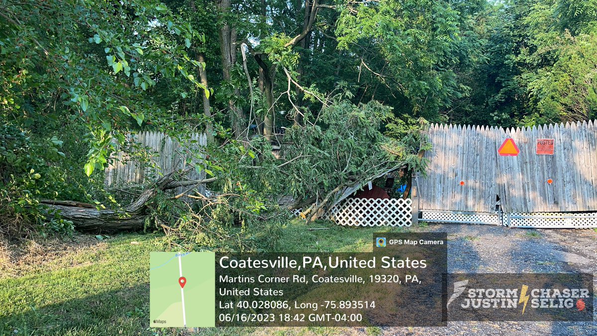 🌪️Tornado Confirmed in West Caln Township, PA (Chester County). There was also quite a bit of straight-line wind damage observed in the area, however there was also a clear tornado damage path. The EF rating and completed details will be determined on Saturday. #pawx