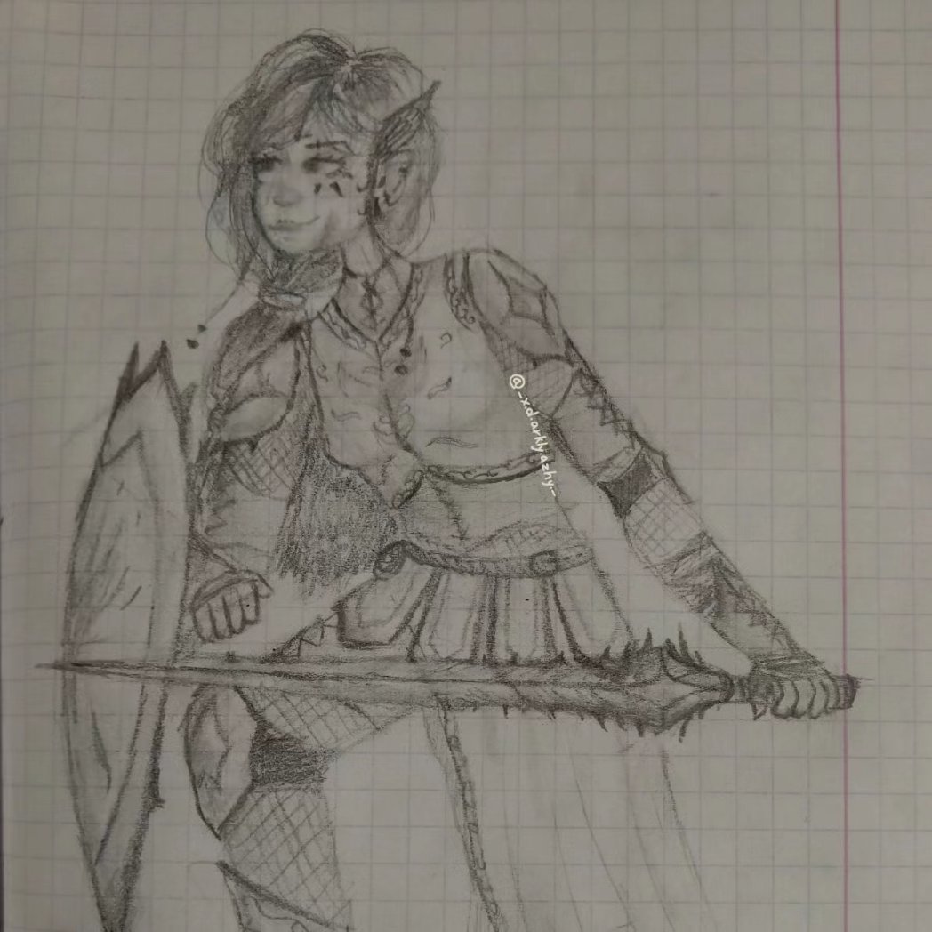 I love to draw women with armor and power so here is one old drawing of woman fighting (⁠人⁠ ⁠•͈⁠ᴗ⁠•͈⁠)
᯽
#drawing #drawingart #art #artist #woman #gay #olddrawing #oldart 
#womanfight  #sketchbook