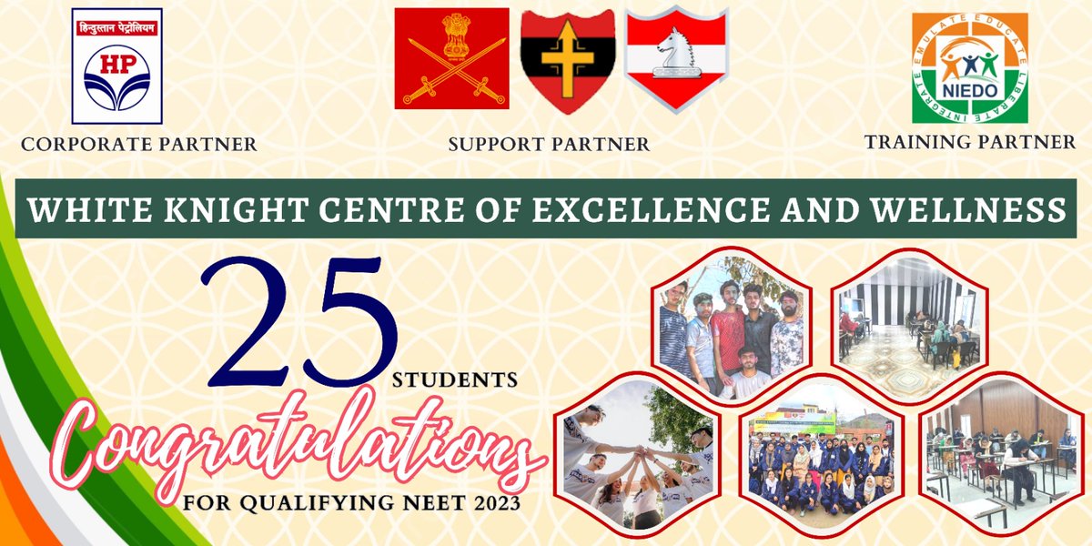prodefencejammu's tweet image. #IndianArmy congratulates the 25 students of Project NEIDO of White Knight Centre for Excellence &amp;amp; Wellness, who cleared the prestigious #NEET2023. #FirstBatch heading on a glorious path.
#RajouriSuper50 

@SpokespersonMoD
@OfficeOfLGJandK
@NorthernComd_IA
@adgpi
@PIB_India