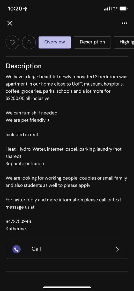 VictoriaJamie16's tweet photo. Scam warning: https://t.co/HE25vmPZlA
*please report listing*

Listings like this are NOT real. The owners convince folks looking to rent to put down deposits, then never follow up. This link above is to a unit that doesn’t exist. Be vigilant. #HousingScam #TorontoRealEstate https://t.co/VGAl8VRJVV