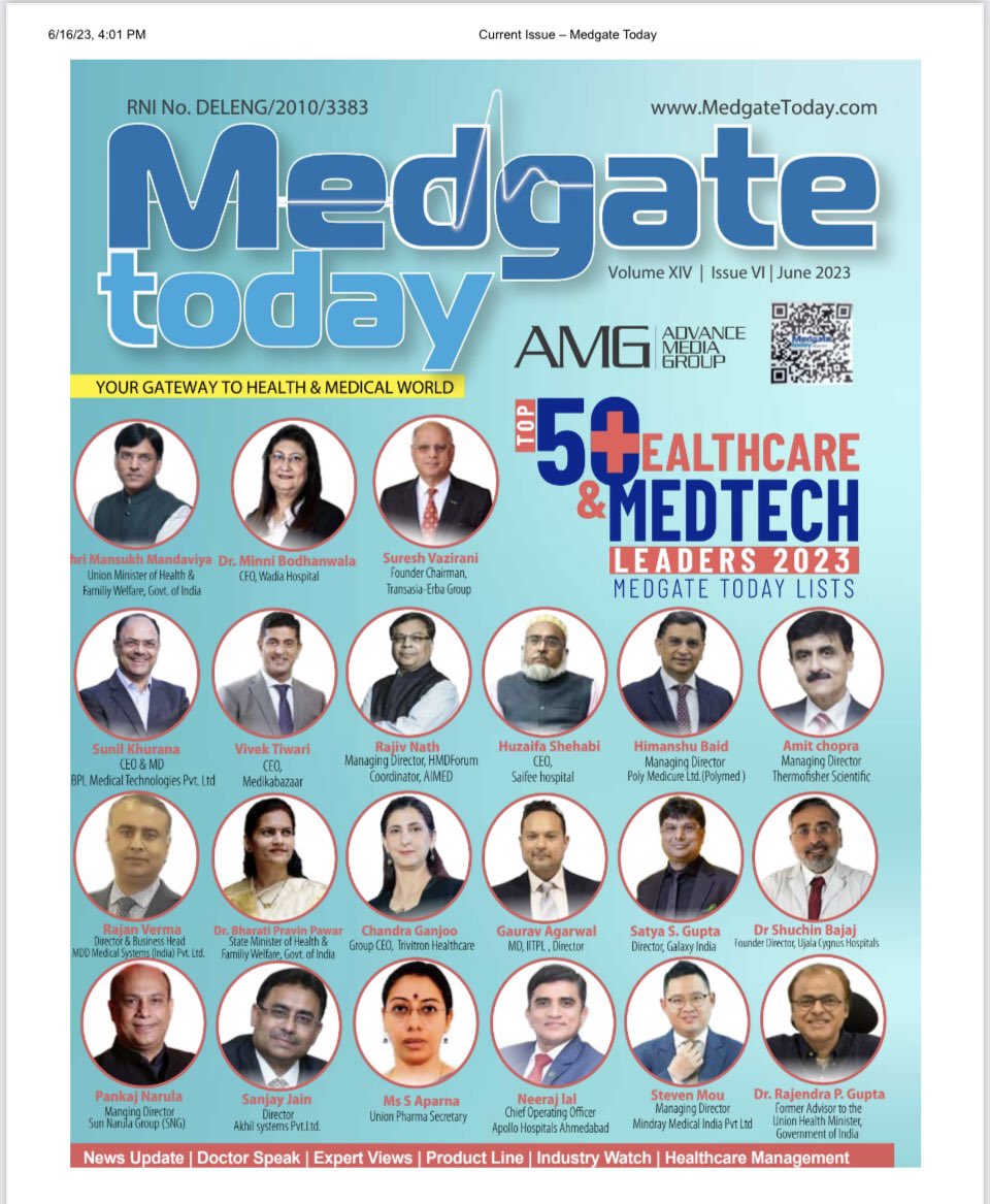 50 Healthcare & MedTech Leaders 2023 #sngindia #meditek #smartsolutions