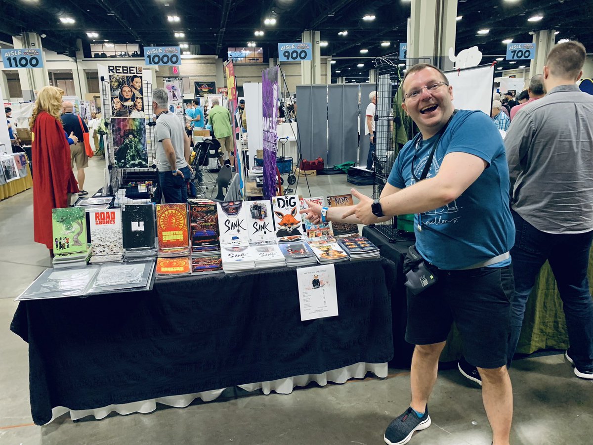 We’ve moved! Now @heroesonline attendees can find @AlexCormack4 and me at Artist Alley, AA-919! #heroescon #heroescon2023