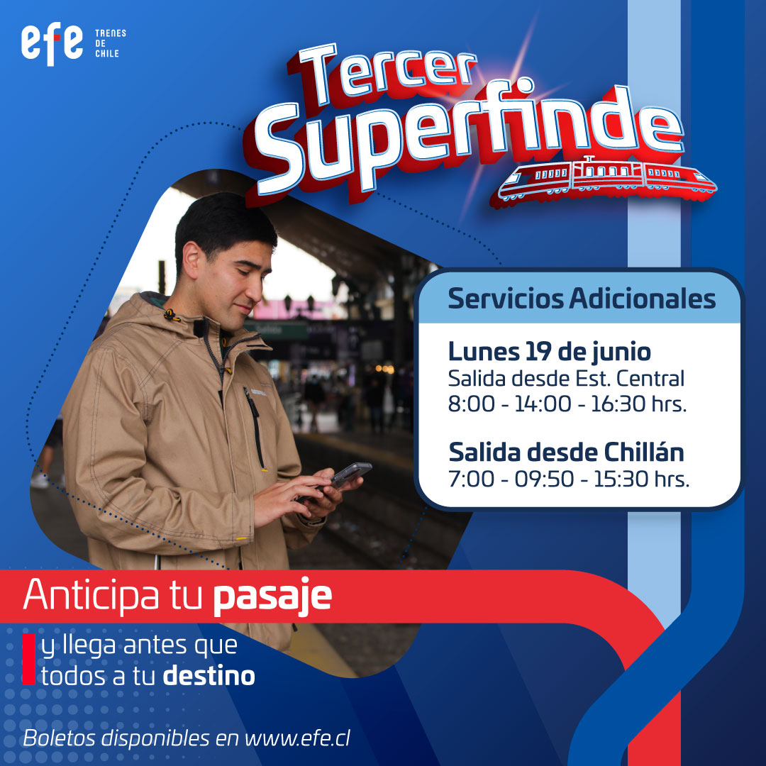 EFE_Chillan's tweet photo. ¡No te quedes sin viajar! 🤩
Este #Superfinde 🦸♀️ estamos listos para salir ¿Ya tienes tu pasaje? Si no lo lograste comprar los tuyos aprovecha nuestros servicios adicionales. ✨
Compra tu pasaje🎫: https://t.co/mGLWgRqzPN https://t.co/0IlQz2ZBmV